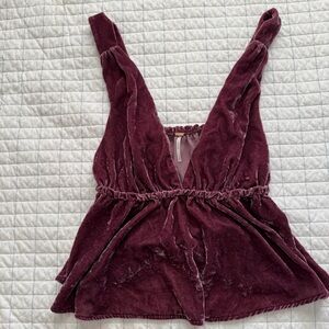 Free People Velvet Tank Top in Purple